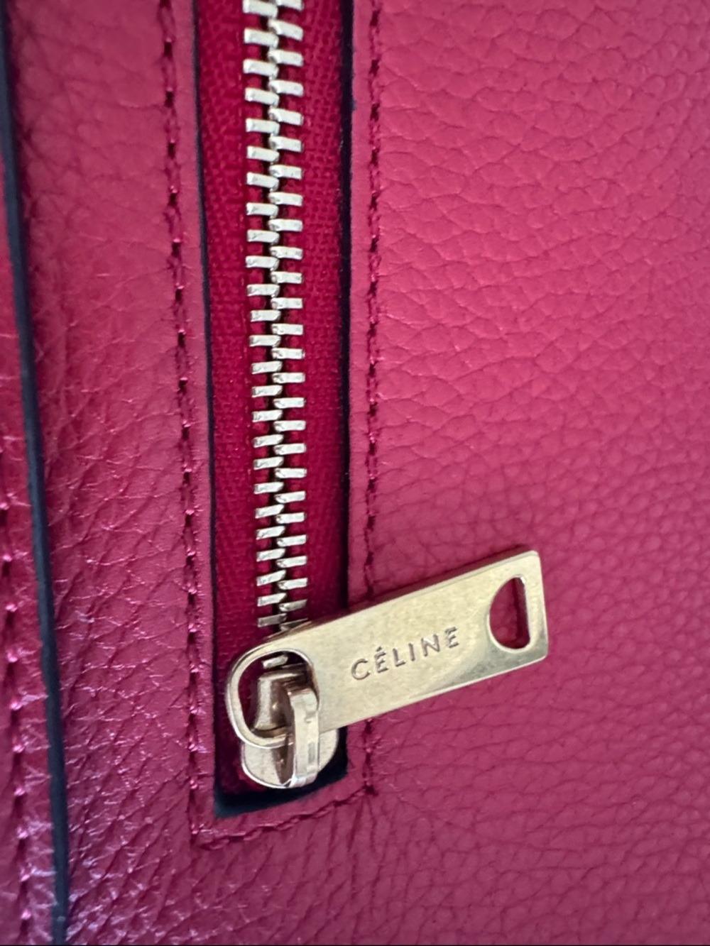 Celine Trapeze Red l Leather and Suede Shoulder Bag with Top Handle EUC - Picture 3 of 16